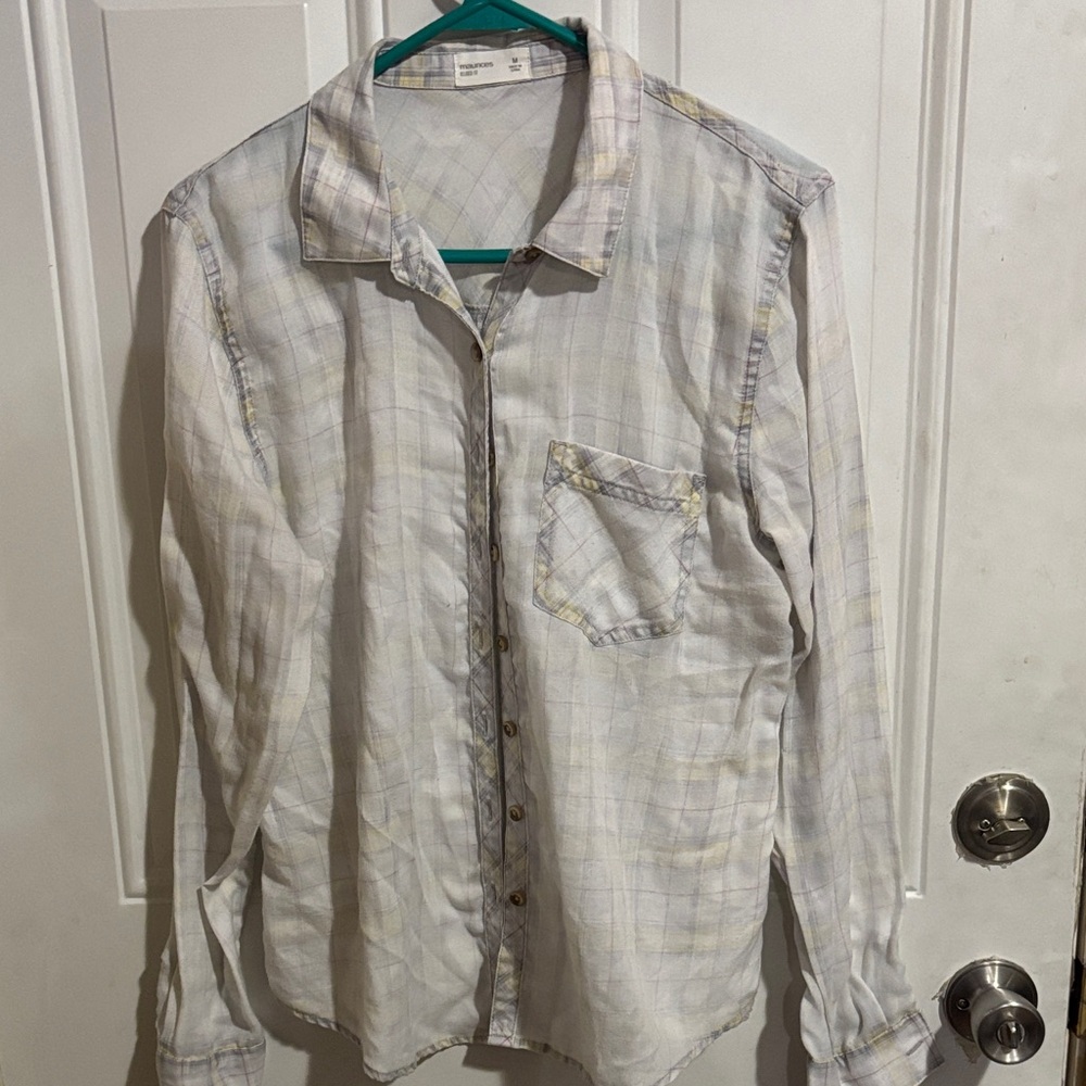 Maurice Casual Plaid Shirt - White